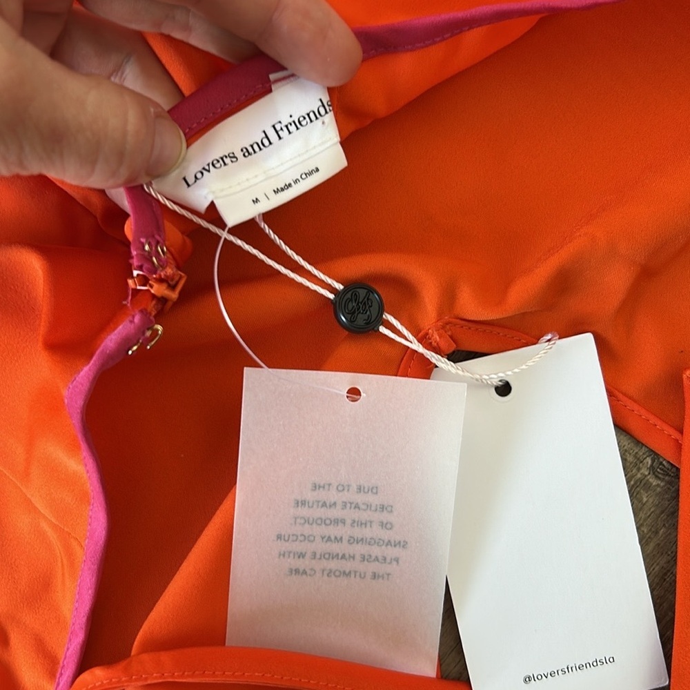 Lovers + Friends Orange Maxi Dress with Pink Bodice - Picture 8 of 9
